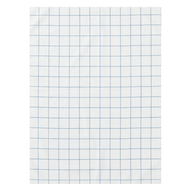 Dusty Blue Large Windowpane Grid Tablecloth (Front)