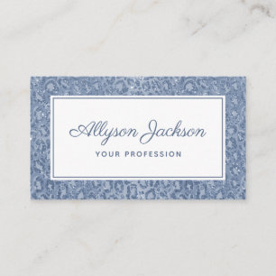 Dusty Blue Leopard Glitter Business Card