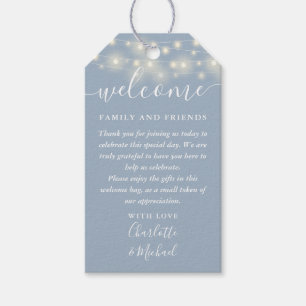 Dusty Blue Lights Wedding Favour Welcome Basket Ba Gift Tags