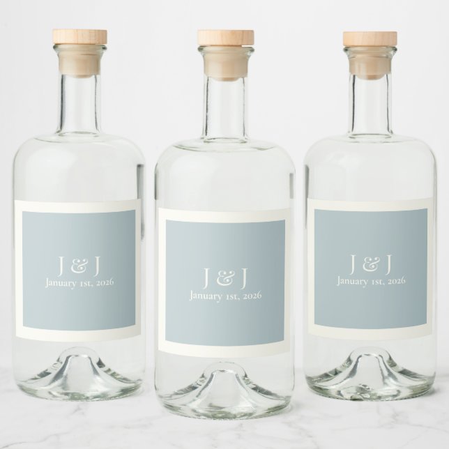 Dusty Blue Liquor Bottle Label V1 (Bottles)