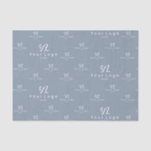 Dusty Blue Logo pattern Business Brand Packaging