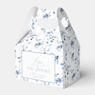 Dusty Blue “Love and Thanks” Wedding Favour Box