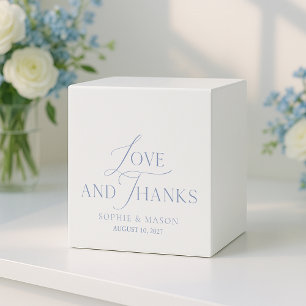 Dusty Blue “Love and Thanks” Wedding Favour Box