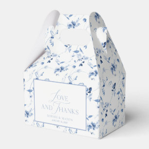 Dusty Blue “Love and Thanks” Wedding Favour Box