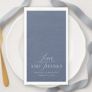 Dusty Blue Love and Thanks Wedding Napkin