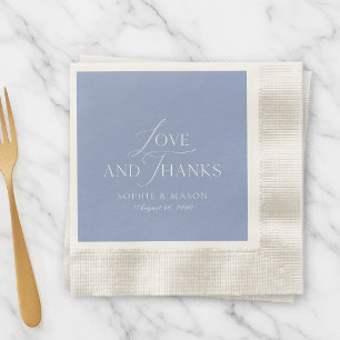 Dusty Blue Love and Thanks Wedding Napkin
