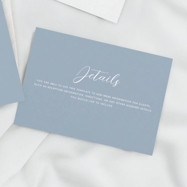 Dusty Blue Lovebirds Wedding Details Enclosure Card (Creator Uploaded)
