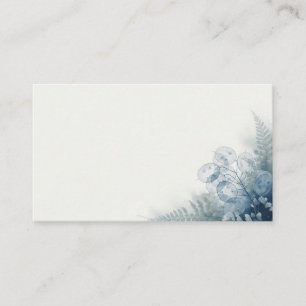 Dusty Blue Lunaria Fern Botanical Place Card