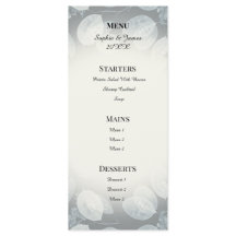 Dusty Blue Lunaria Fern Wedding Menu