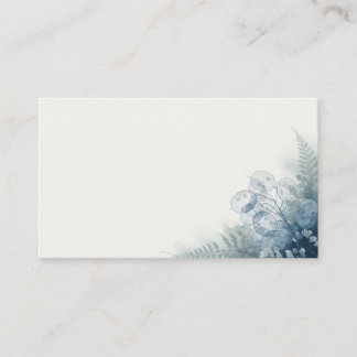 Dusty Blue Lunaria Fern Wedding Place Card