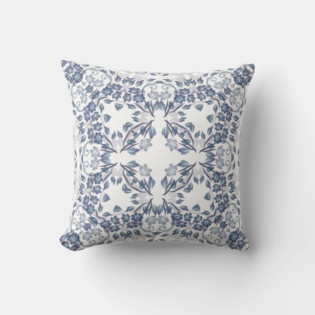 Dusty Blue Mandala  Cushion (Front)