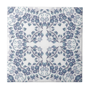 Dusty Blue Mandala  Tile