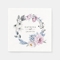 Dusty Blue Mauve Floral Wreath