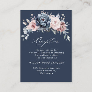 Dusty Blue Mauve Rose Pink Slate Reception Enclosu Enclosure Card