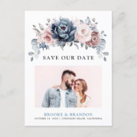 Dusty Blue Mauve Rose Pink Slate Save the Date