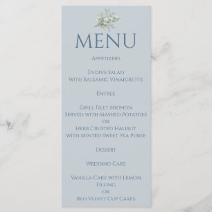 Dusty Blue Menu