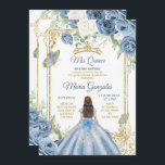 Dusty Blue Mexcian Girl Floral Sweet 16th Birthday Invitation<br><div class="desc">Dusty Blue Mexcian Girl Floral Sweet 16th Birthday Invitation</div>