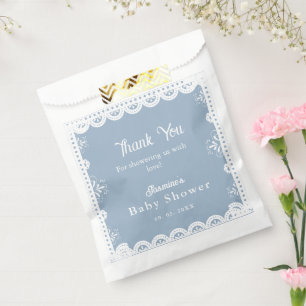 Dusty Blue mexican boy baby shower papel picado Favour Bags