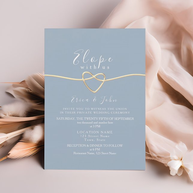 Dusty Blue Micro Wedding Invitation (Creator Uploaded)