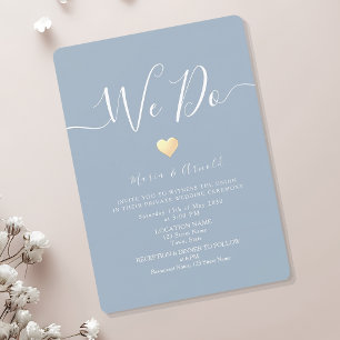 Dusty Blue Micro Wedding Invitation