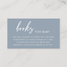Dusty Blue Minimal Books for Baby Shower Enclosure