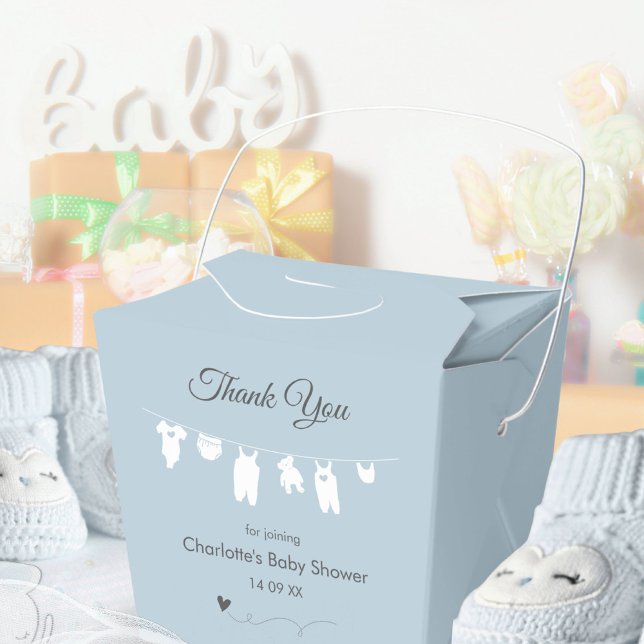 Dusty Blue Minimalist Baby Boy Shower Favour Box (Dusty Blue Minimalist Baby Boy Shower Favor Boxes ©Susanne Sachers - Sunny Mind 🌞)