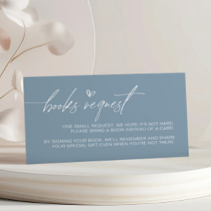 Dusty Blue Minimalist Books Request Enclosure Card