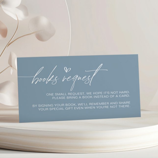 Dusty Blue Minimalist Books Request  Enclosure Card (Creator Uploaded)