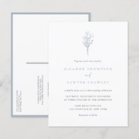 Dusty Blue Minimalist Bouquet QR Code Wedding