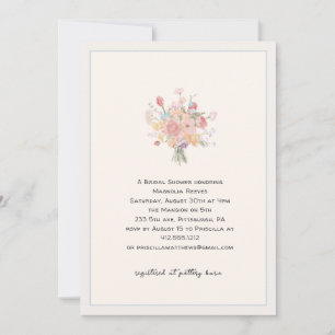 Dusty Blue Minimalist Elegant Bridal Shower  Invit Invitation