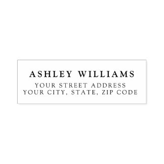Dusty Blue Minimalist Elegant Return Address Stamp