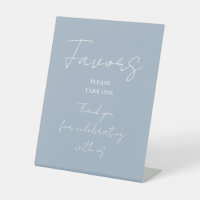 Dusty Blue Minimalist Elegant Script Favours