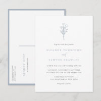 Dusty Blue Minimalist Floral Bouquet Wedding