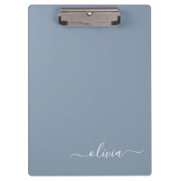 Dusty Blue Minimalist Modern Monogram Elegant