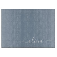 Dusty Blue Minimalist Modern Monogram Elegant