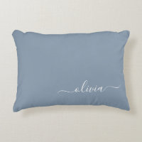Dusty Blue Minimalist Modern Monogram Elegant 