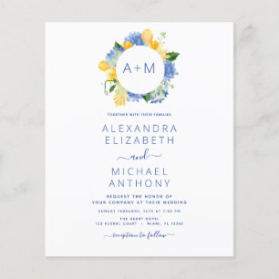 Dusty Blue Minimalist Modern Monogram Elegant Flyer