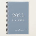 Dusty Blue Minimalist Modern Monogram Elegant Planner<br><div class="desc">Introducing our Dusty Blue Minimalist Modern Monogram Elegant Collection: Elevate your style with understated sophistication and timeless charm. Our collection features minimalist designs in a soothing dusty blue hue, enhanced with elegant monograms tailored to your personal taste. From refined stationery to versatile accessories, each piece in our collection is meticulously...</div>