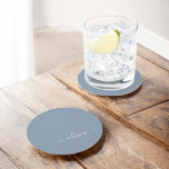 Dusty Blue Minimalist Modern Monogram Elegant  Round Paper Coaster<br><div class="desc">Introducing our Dusty Blue Minimalist Modern Monogram Elegant Collection: Elevate your style with understated sophistication and timeless charm. Our collection features minimalist designs in a soothing dusty blue hue, enhanced with elegant monograms tailored to your personal taste. From refined stationery to versatile accessories, each piece in our collection is meticulously...</div>