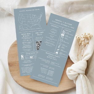 Dusty blue Minimalist Wedding Infographic Program