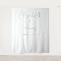 Dusty Blue Minimalist Wedding Photo Backdrop