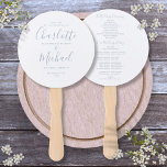 Dusty Blue Minimalist Wedding Program Hand Fan<br><div class="desc">This stylish wedding program can be personalised with your special wedding day information featuring chic modern typography. You can customise the background colour to match your wedding theme. Designed by Thisisnotme©</div>