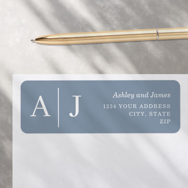 Dusty Blue Minimalist Wedding Return Address Label (Creator Uploaded)