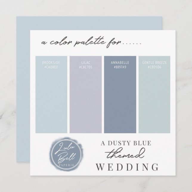 Dusty Blue Mint & Light Purple Colour Palette Card (Front/Back)
