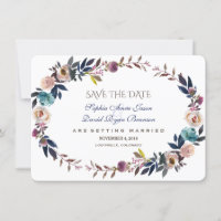 Dusty Blue Misty Rose Wreath Save The Date
