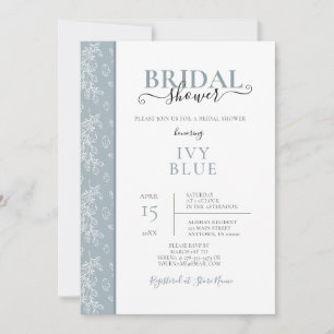 Dusty Blue, Modern Bridal Shower  Invitation