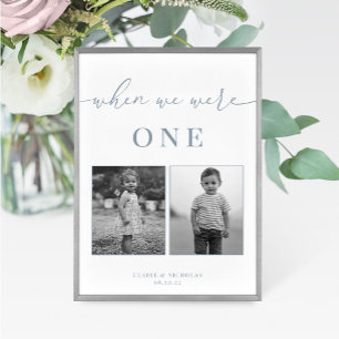 Dusty Blue Modern Elegant Wedding Age Table Number