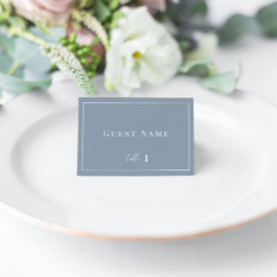 Dusty Blue Modern Elegant Wedding Escort Card