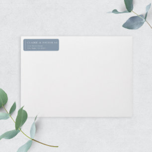 Dusty Blue Modern Elegant Wedding Return Address