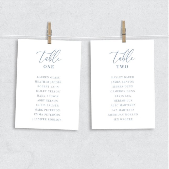 Dusty Blue Modern Elegant Wedding Table Seat Card (Creator Uploaded)